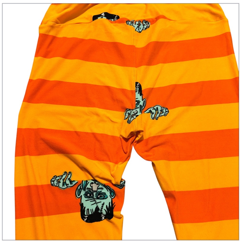 Lularoe Tall & Curvy Frankenstein Leggings w/ Crazy Image Placement -Funny Pants